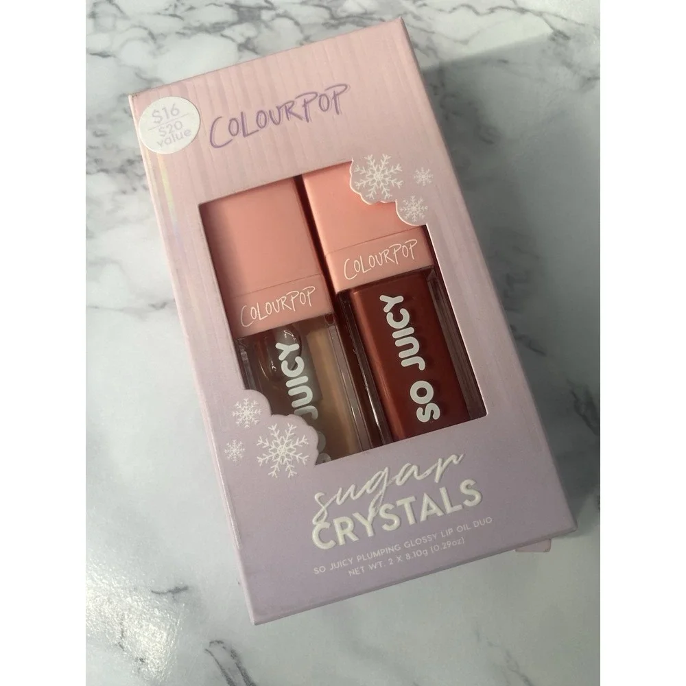 ColourPop Sugar Crystals So‎ Juicy Plumping Glossy Lip Oil Duo New in Box